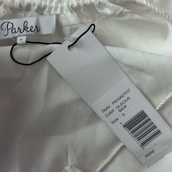 NWT Parker Atlas Embroidered Midi Dress in Glacius White Sz S - Picture 9 of 11